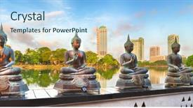  Presentation with sri lanka - Cool new PPT theme with seema malaka temple on beira backdrop and a light blue colored foreground