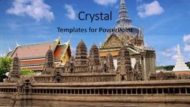  Presentation with buddhism religion - Presentation theme having buddhism religion in the architectural monument background and a teal colored foreground