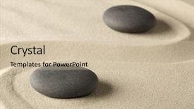  Presentation with stone balance - Audience pleasing slide deck consisting of buddhism stones presenting ying yang backdrop and a soft green colored foreground