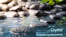  Presentation with zen stones - Presentation theme consisting of buddhism symbols - zen basalt stones and water background and a ocean colored foreground