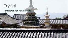  Presentation with buddhism - Slides having buddhism-view background and a sky blue colored foreground