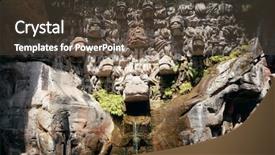  Presentation with world heritage sites - Beautiful slide set featuring buddhist art - dazu rock carvings backdrop and a tawny brown colored foreground