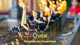  Presentation with ceremony - Colorful slide set enhanced with buddhist ceremony - burning candles backdrop and a tawny brown colored foreground