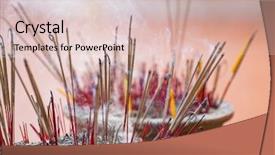  Presentation with ceremony - Colorful presentation design enhanced with buddhist ceremony - burning candles backdrop and a lemonade colored foreground