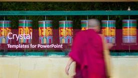  Presentation with prayer - Amazing presentation theme having buddhist monk llama rotating prayer backdrop and a  colored foreground