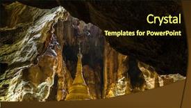  Presentation with jesus risen cave - PPT theme with buddhist pagodas in yathaypyan cave background and a wine colored foreground