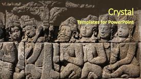  Presentation with culture indonesia candi borobudur - Presentation theme with buddhist panels - ascetic men stone bas relief background and a tawny brown colored foreground