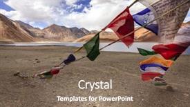  Presentation with buddhist prayer flags - Amazing presentation theme having buddhist prayer flags at pangong backdrop and a  colored foreground