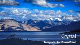  Presentation with ladakh - Colorful slide deck enhanced with sunset korzok ladakh india backdrop and a ocean colored foreground