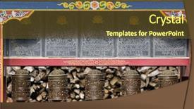  Presentation with prayer - Slides with buddhist prayer mani wall background and a tawny brown colored foreground