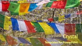  Presentation with nepal flag - Amazing theme having buddhist praying flags in nepal backdrop and a tawny brown colored foreground