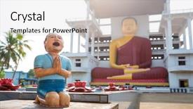  Presentation with five star hotel in sri lanka - Colorful presentation theme enhanced with buddhist sculptures - sri lanka ancient buddha statues backdrop and a light gray colored foreground