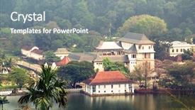  Presentation with sri lanka - Slides consisting of buddhist shrine in the city background and a gray colored foreground