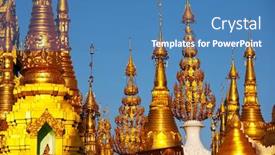  Presentation with lake - PPT theme consisting of buddhist-stupas-in-myanmar-inle background and a teal colored foreground