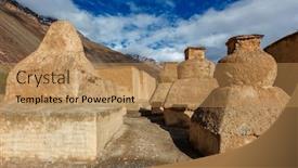  Presentation with himalaya - Cool new PPT theme with buddhist-tabo-monastery-building backdrop and a coral colored foreground