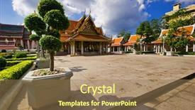  Presentation with bangkok - Slide deck enhanced with budha - buddhist temple in bangkok kingdom background and a coral colored foreground