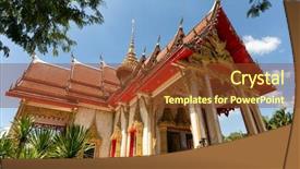  Presentation with temple - Amazing presentation having temple in chalong phuket thailand backdrop and a tawny brown colored foreground