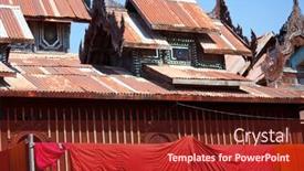  Presentation with temple of the sacred tooth - Amazing presentation theme having buddhist-temple-in-myanmar-burma backdrop and a tawny brown colored foreground