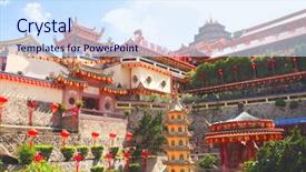  Presentation with bliss - Amazing slide set having buddhist temple kek lok si backdrop and a sky blue colored foreground