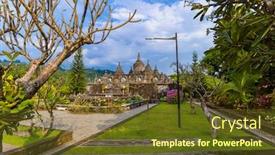  Presentation with bali temple - Colorful slide set enhanced with buddhist-temple-of-banjar backdrop and a tawny brown colored foreground