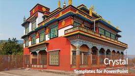  Presentation with nepal flag - Colorful slides enhanced with buddhistic temple architecture pokhara nepal backdrop and a red colored foreground