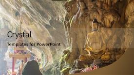 Presentation with cave - Cool new PPT layouts with buddhists temple in saddar cave backdrop and a coral colored foreground