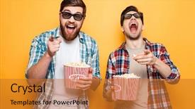  Presentation with cheerful - Presentation theme consisting of buddies - portrait of a two cheerful background and a gold colored foreground