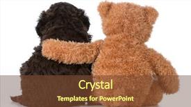  Presentation with teddy bear - Slides featuring buddies - security - teddy bear background and a tawny brown colored foreground