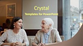  Presentation with article - PPT theme consisting of buddies discussing article from magazine background and a  colored foreground