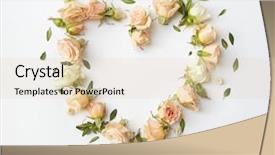  Presentation with wedding roses - Audience pleasing PPT theme consisting of autumn wedding - roses buds as heart backdrop and a lemonade colored foreground