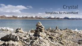  Presentation with piles - Beautiful PPT layouts featuring buddish-mani-stone-piles backdrop and a teal colored foreground