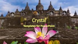  Presentation with bali temple - PPT theme with buddist religion - buddhist temple of banjar background and a tawny brown colored foreground