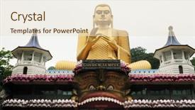  Presentation with cave - PPT layouts having buddist religion - famous rock and cave temple background and a lemonade colored foreground