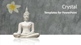  Presentation with buddha - Cool new presentation theme with buddist religion - isolated white buddha against grunge backdrop and a gray colored foreground