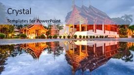  Presentation with chiang mai - Beautiful presentation design featuring buddist religion - wat phra singh in chiang backdrop and a  colored foreground