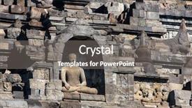  Presentation with borobudur temple - Slides consisting of buddist temple borobudur complex background and a gray colored foreground