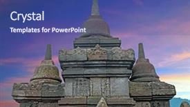  Presentation with borobudur temple - Colorful presentation enhanced with buddist temple borobudur taken backdrop and a ocean colored foreground