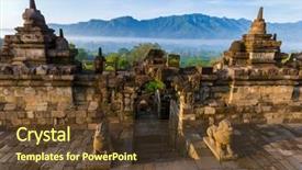  Presentation with java island - Beautiful PPT layouts featuring buddist temple in island java backdrop and a tawny brown colored foreground