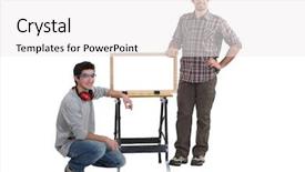  Presentation with craftsman - Beautiful slide deck featuring buddy program - craftsman and apprentice backdrop and a white colored foreground