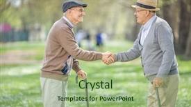  Presentation with lumpia spring rolls fried - PPT layouts consisting of buddy walk - two old friends meeting background and a mint green colored foreground