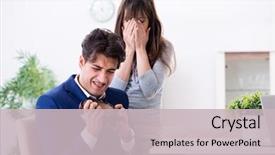  Presentation with family and home love concept - Beautiful slides featuring budget - bankrupt family with no cash backdrop and a soft green colored foreground