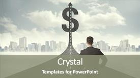  Presentation with dollar sign - Beautiful presentation design featuring budget - business man on road heading backdrop and a gray colored foreground