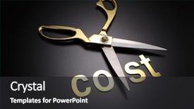  Presentation with cost - Audience pleasing slides consisting of budget - golden scissors with the text backdrop and a dark gray colored foreground
