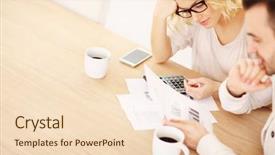  Presentation with home documents - Amazing slide set having budget - picture of an adult couple backdrop and a lemonade colored foreground