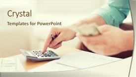  Presentation with money notes - Slide deck featuring budget - savings finances economy and home background and a cream colored foreground