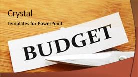  Presentation with budget - Cool new slide deck with budget cut backdrop and a yellow colored foreground