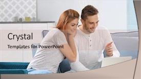  Presentation with taxes - Colorful PPT layouts enhanced with budget family household - young couple calculating taxes backdrop and a  colored foreground