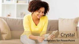  Presentation with african people - PPT theme with budget finances and people concept background and a coral colored foreground