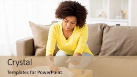  Presentation with school budget and finance - Audience pleasing slides consisting of budget finances and people concept backdrop and a coral colored foreground