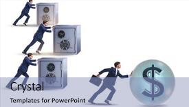 Presentation with competition official - Audience pleasing PPT layouts consisting of sphere financial - businessman pushing dollar and beating backdrop and a white colored foreground